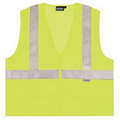 S15Z Aware Wear ANSI Class 2 Hi-Viz Lime Mesh Zipper Vest (Large)